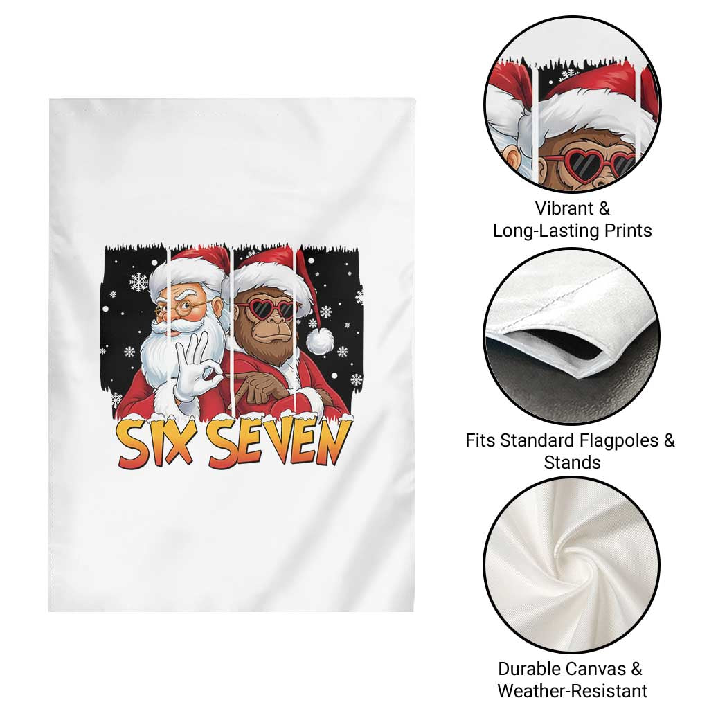 Six Seven Meme Santa Bigfoot Garden Flag 67 Viral Gen Alpha Slang Christmas Gift - Wonder Print Shop