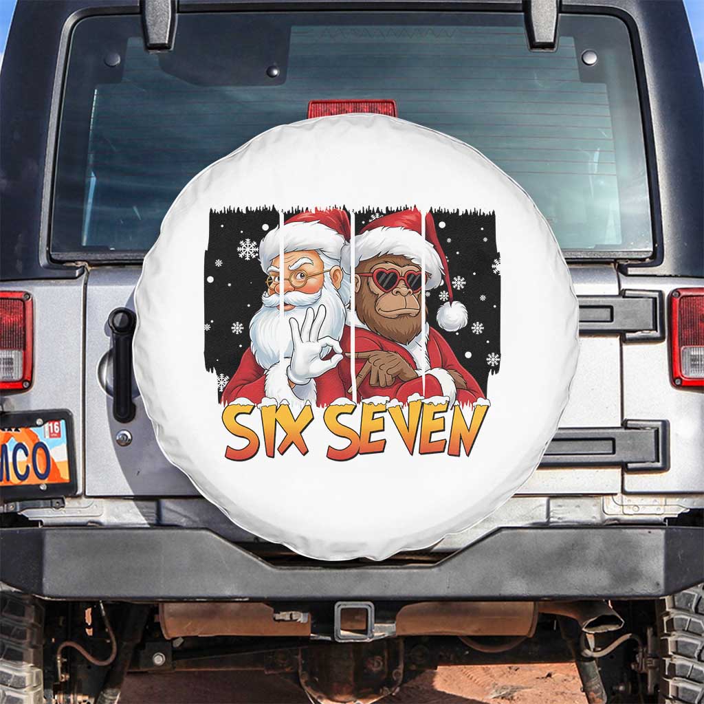 Six Seven Meme Santa Bigfoot Spare Tire Cover 67 Viral Gen Alpha Slang Christmas Gift - Wonder Print Shop