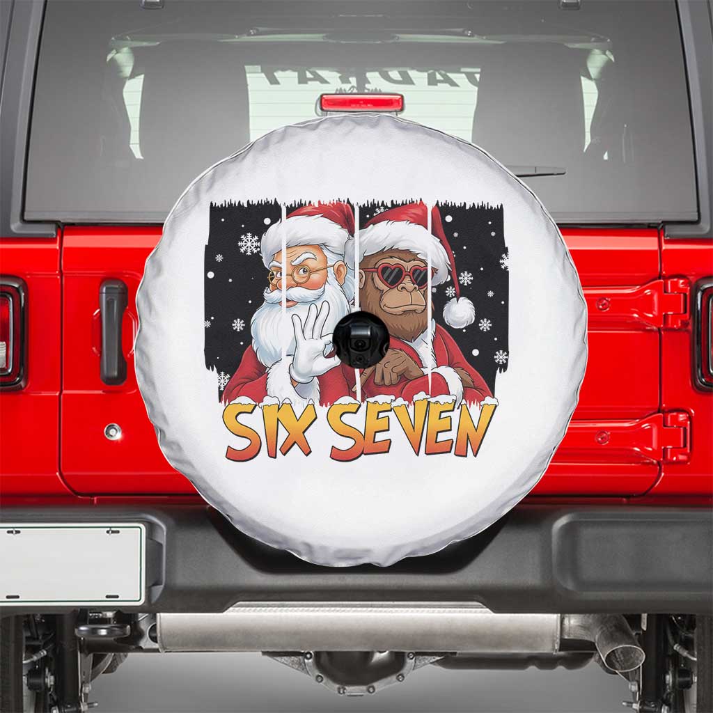 Six Seven Meme Santa Bigfoot Spare Tire Cover 67 Viral Gen Alpha Slang Christmas Gift - Wonder Print Shop