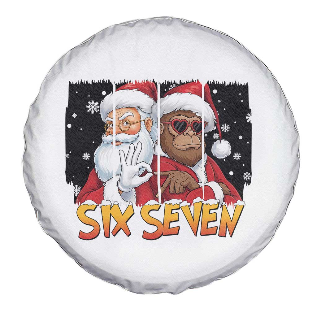 Six Seven Meme Santa Bigfoot Spare Tire Cover 67 Viral Gen Alpha Slang Christmas Gift - Wonder Print Shop