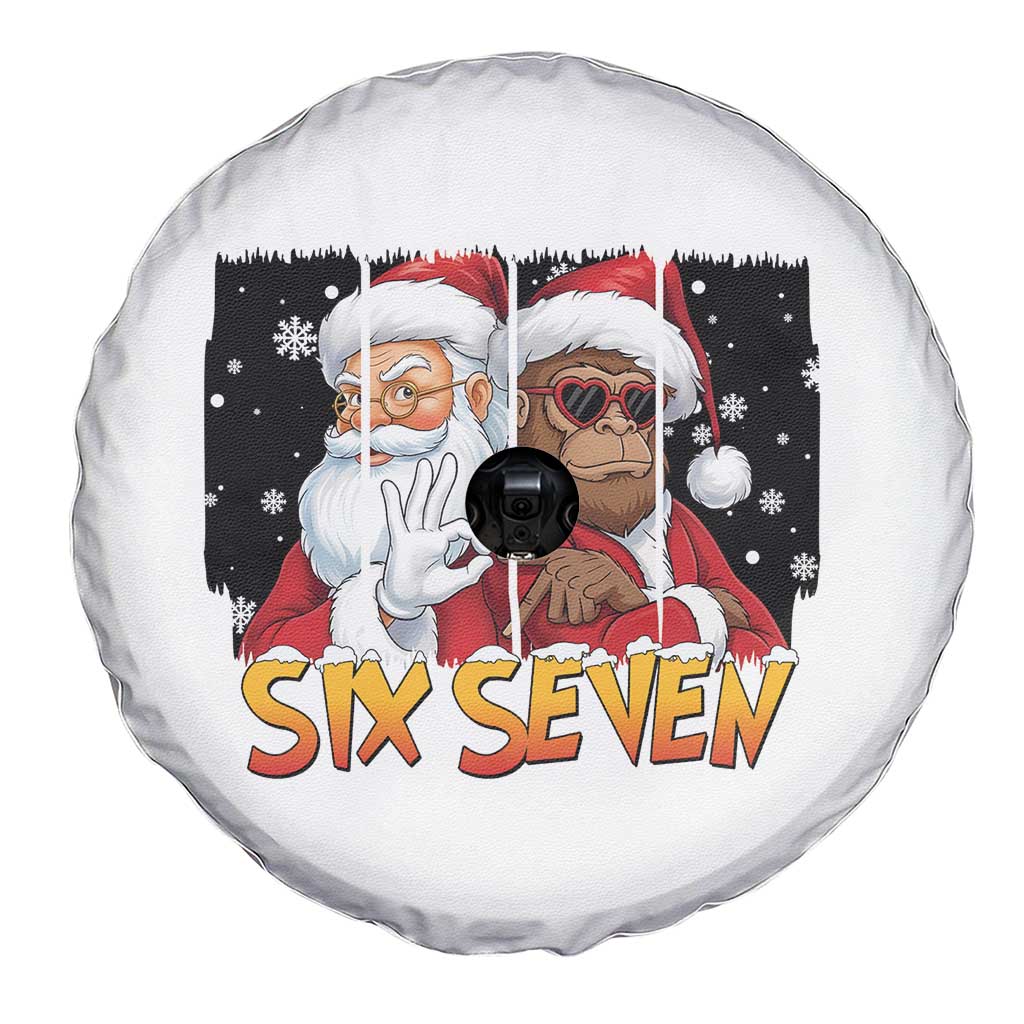 Six Seven Meme Santa Bigfoot Spare Tire Cover 67 Viral Gen Alpha Slang Christmas Gift - Wonder Print Shop