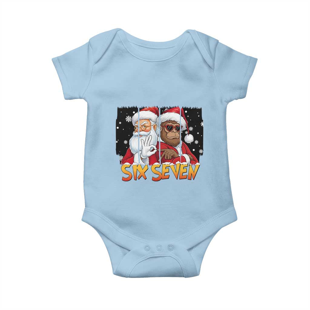 Six Seven Meme Santa Bigfoot Baby Onesie 67 Viral Gen Alpha Slang Christmas Gift - Wonder Print Shop