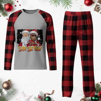 Six Seven Meme Santa Bigfoot Plaid Pajama Set 67 Viral Gen Alpha Slang Christmas Gift - Wonder Print Shop