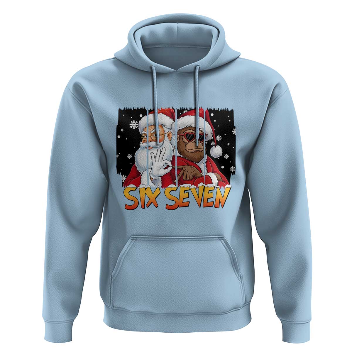 Six Seven Meme Santa Bigfoot Hoodie 67 Viral Gen Alpha Slang Christmas Gift - Wonder Print Shop