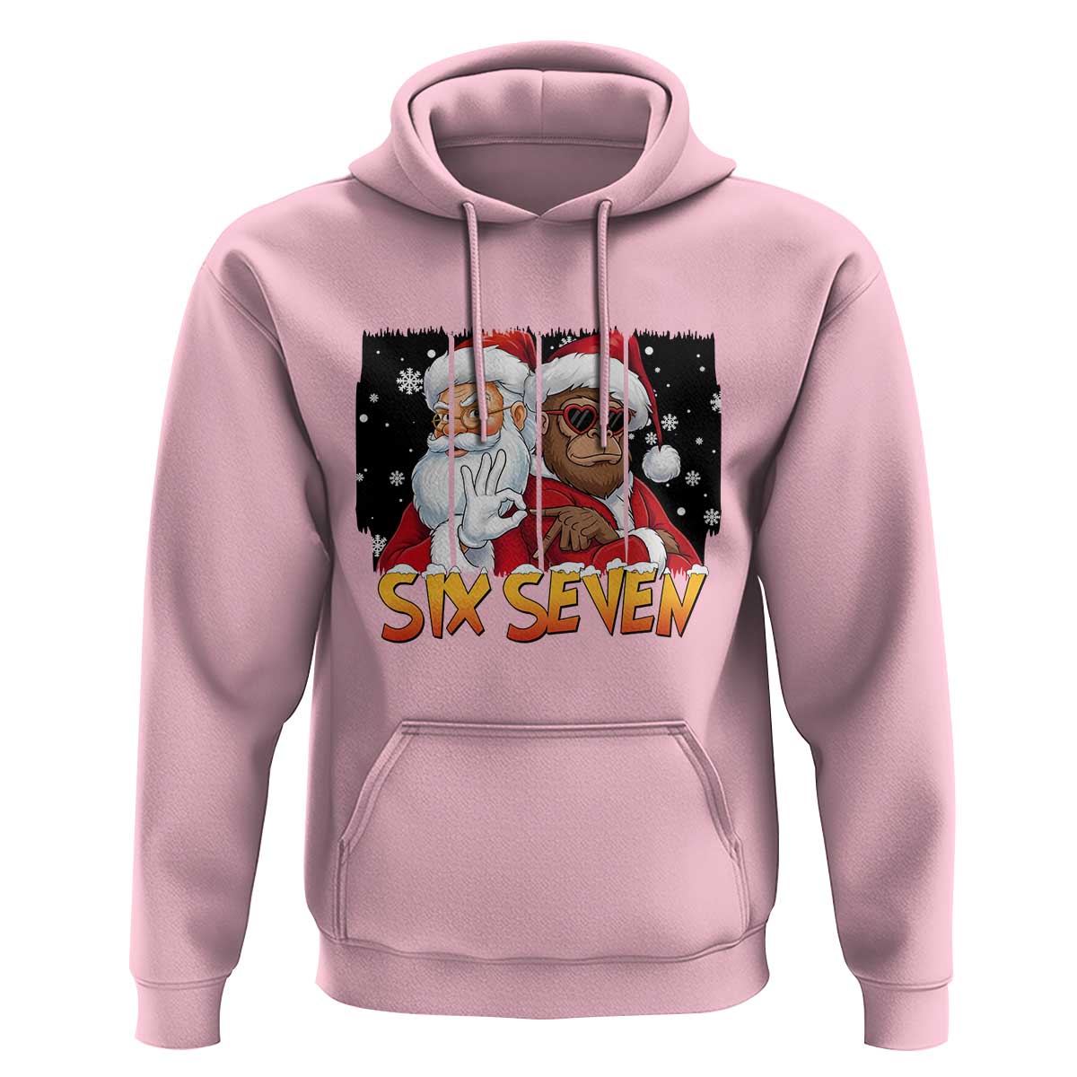 Six Seven Meme Santa Bigfoot Hoodie 67 Viral Gen Alpha Slang Christmas Gift - Wonder Print Shop