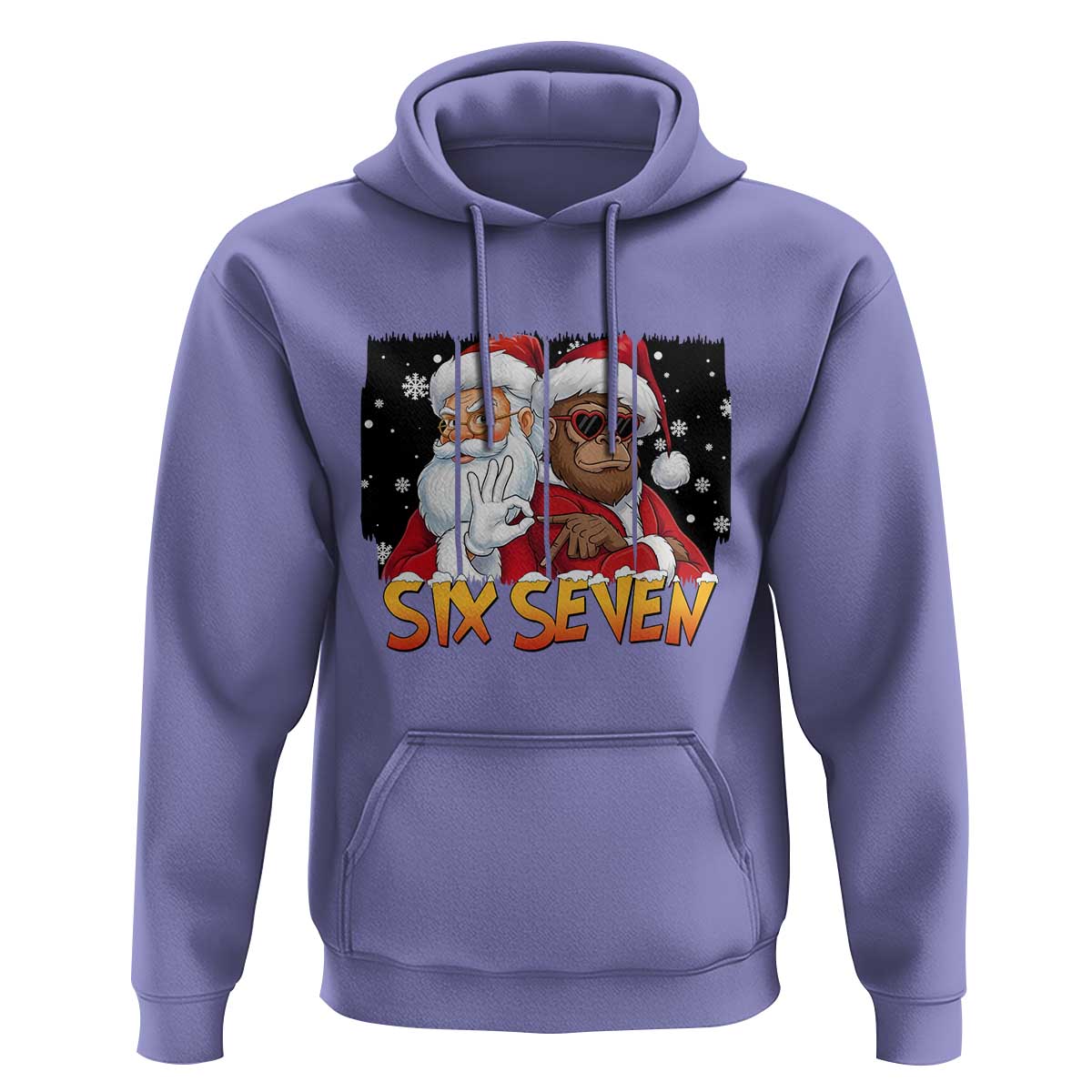 Six Seven Meme Santa Bigfoot Hoodie 67 Viral Gen Alpha Slang Christmas Gift - Wonder Print Shop