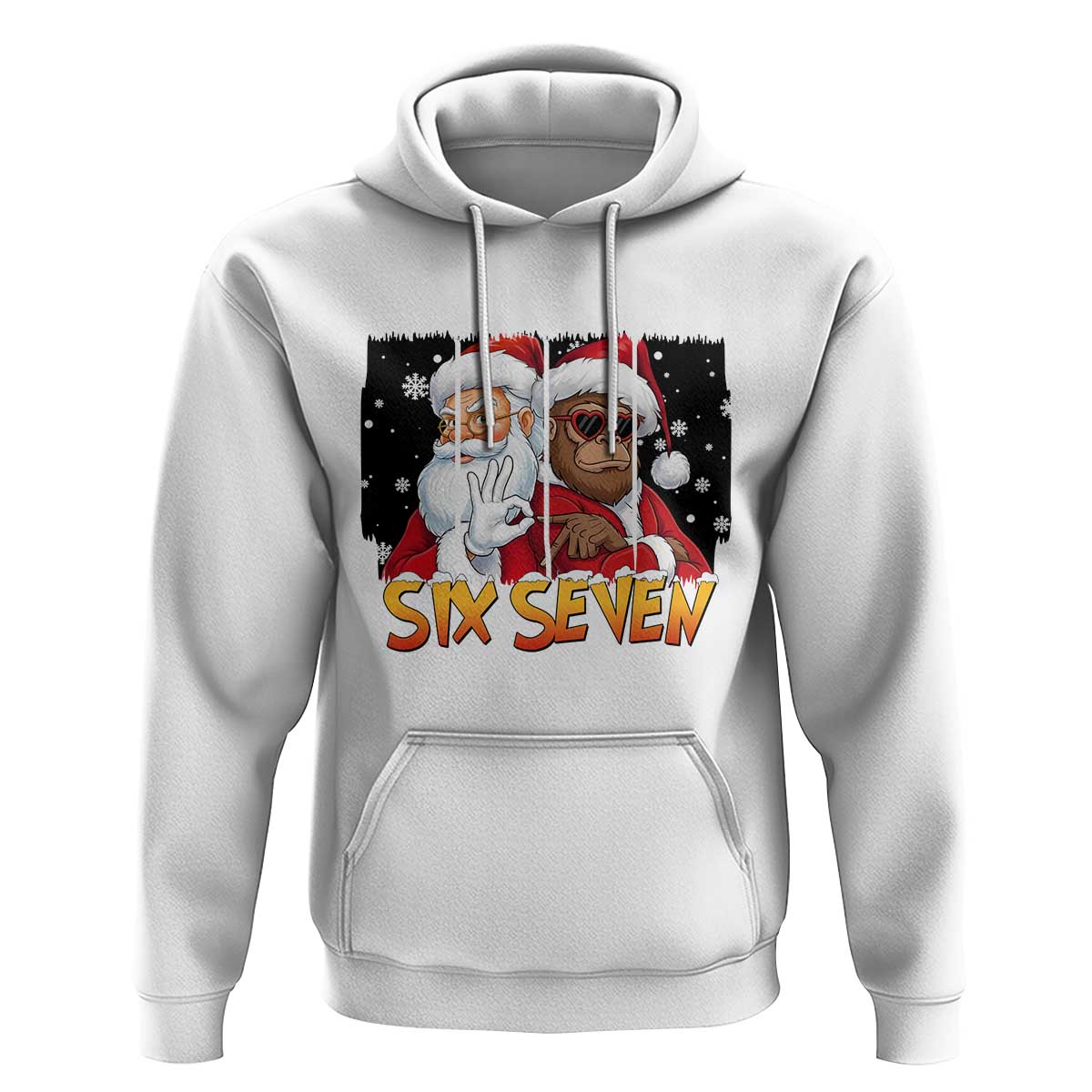 Six Seven Meme Santa Bigfoot Hoodie 67 Viral Gen Alpha Slang Christmas Gift - Wonder Print Shop