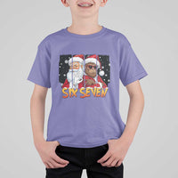 Six Seven Meme Santa Bigfoot T Shirt For Kid 67 Viral Gen Alpha Slang Christmas Gift - Wonder Print Shop