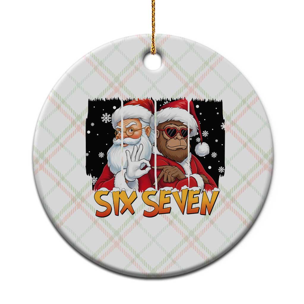 Six Seven Meme Santa Bigfoot Ceramic Ornament 67 Viral Gen Alpha Slang Christmas Gift - Wonder Print Shop