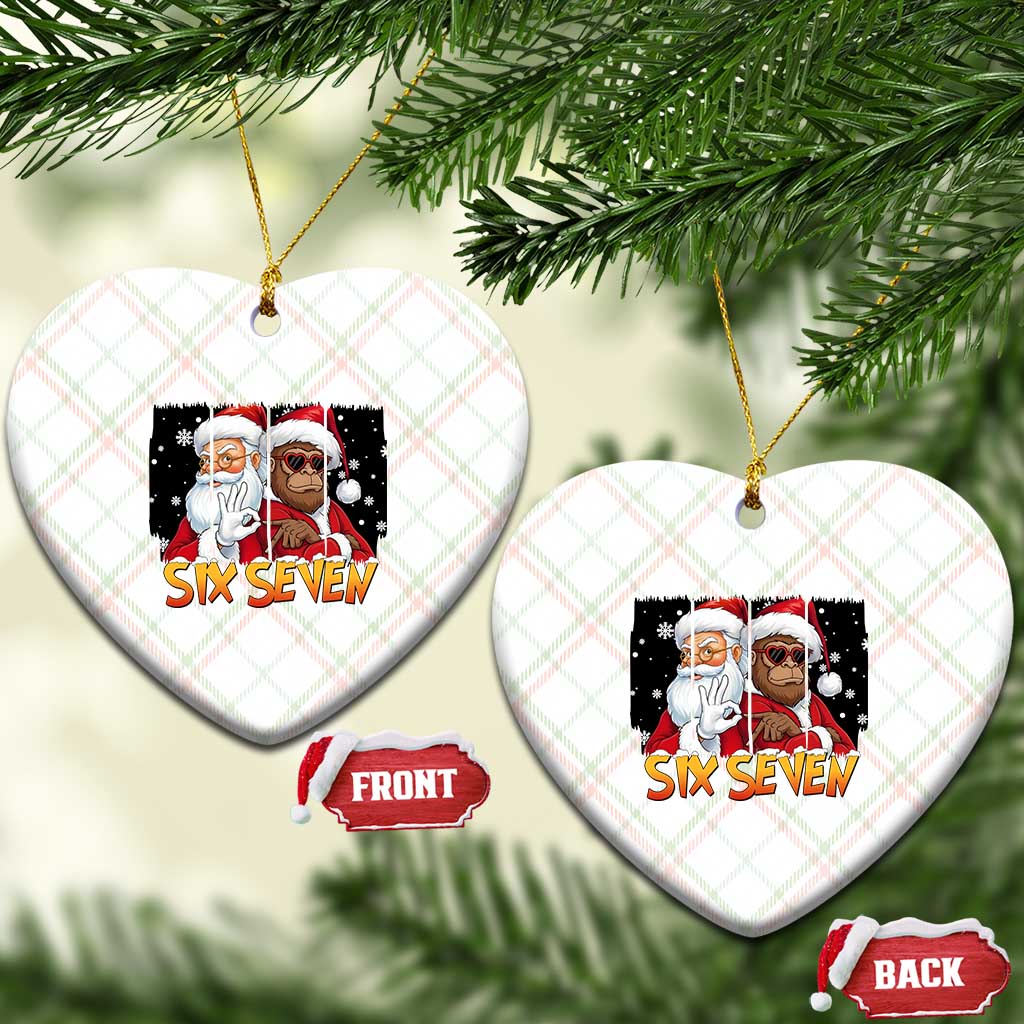 Six Seven Meme Santa Bigfoot Ceramic Ornament 67 Viral Gen Alpha Slang Christmas Gift - Wonder Print Shop