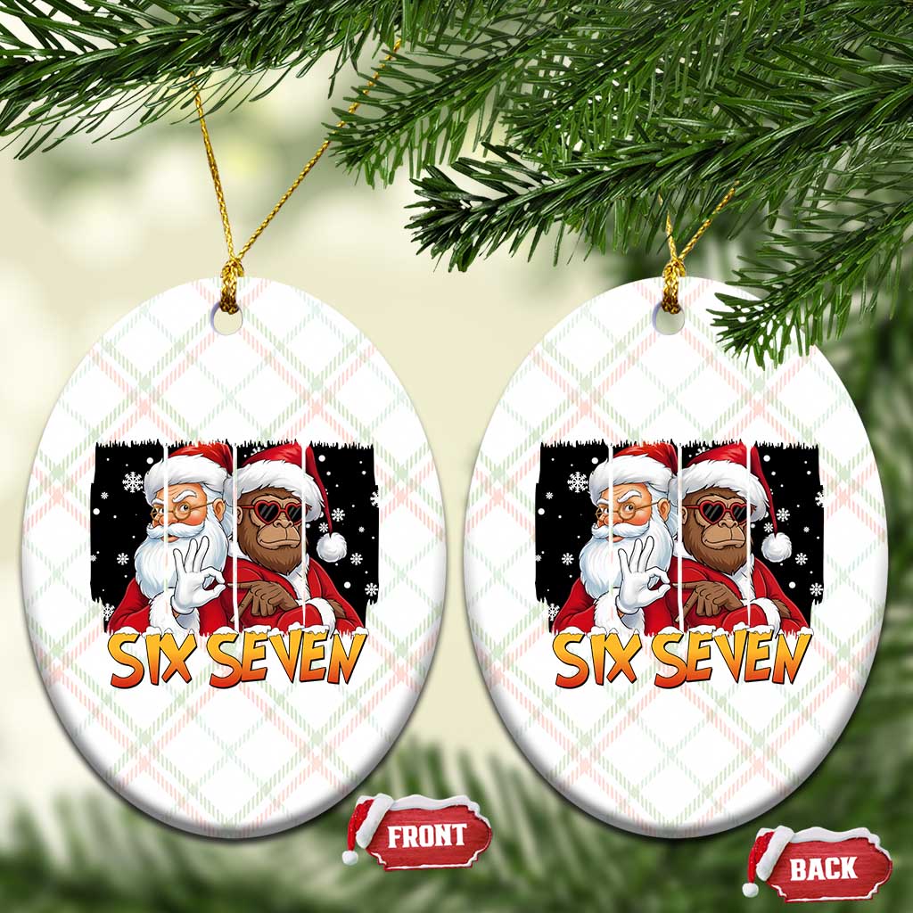 Six Seven Meme Santa Bigfoot Ceramic Ornament 67 Viral Gen Alpha Slang Christmas Gift - Wonder Print Shop