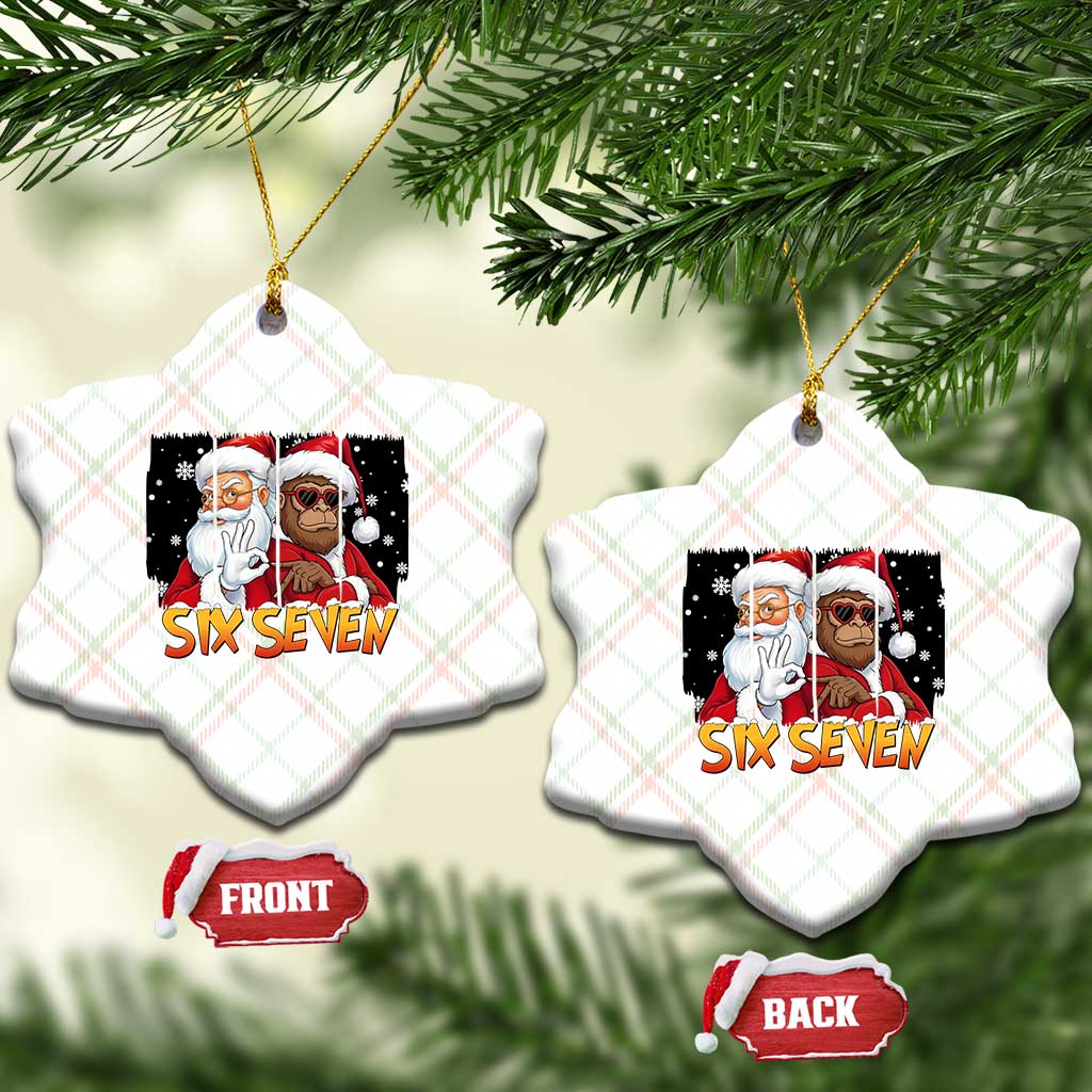 Six Seven Meme Santa Bigfoot Ceramic Ornament 67 Viral Gen Alpha Slang Christmas Gift - Wonder Print Shop