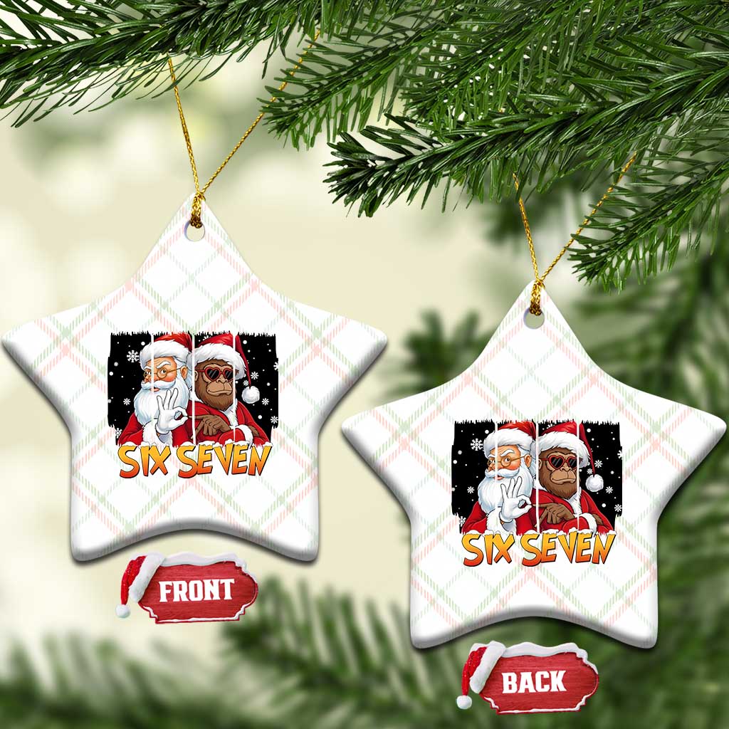 Six Seven Meme Santa Bigfoot Ceramic Ornament 67 Viral Gen Alpha Slang Christmas Gift - Wonder Print Shop