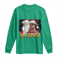Six Seven Meme Santa Bigfoot Long Sleeve Shirt 67 Viral Gen Alpha Slang Christmas Gift - Wonder Print Shop