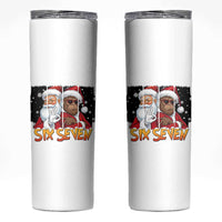 Six Seven Meme Santa Bigfoot Skinny Tumbler 67 Viral Gen Alpha Slang Christmas Gift - Wonder Print Shop
