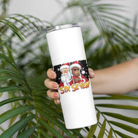 Six Seven Meme Santa Bigfoot Skinny Tumbler 67 Viral Gen Alpha Slang Christmas Gift - Wonder Print Shop