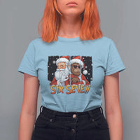 Six Seven Meme Santa Bigfoot T Shirt For Women 67 Viral Gen Alpha Slang Christmas Gift - Wonder Print Shop