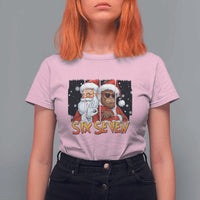 Six Seven Meme Santa Bigfoot T Shirt For Women 67 Viral Gen Alpha Slang Christmas Gift - Wonder Print Shop