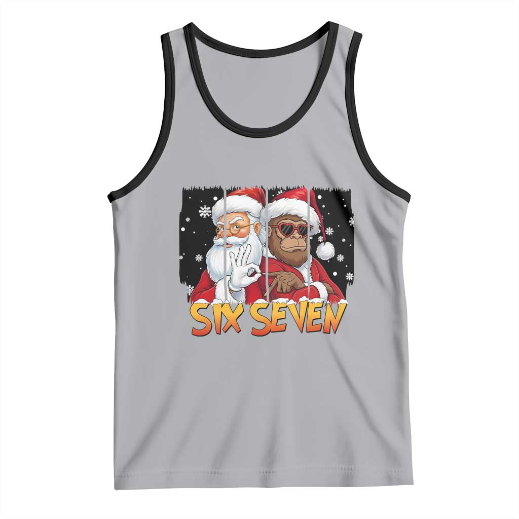 Six Seven Meme Santa Bigfoot Tank Top 67 Viral Gen Alpha Slang Christmas Gift - Wonder Print Shop
