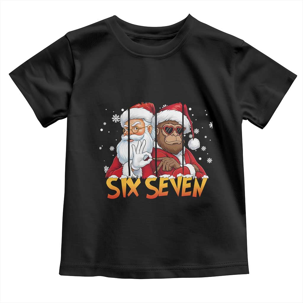 Six Seven Meme Santa Bigfoot Toddler T Shirt 67 Viral Gen Alpha Slang Christmas Gift - Wonder Print Shop