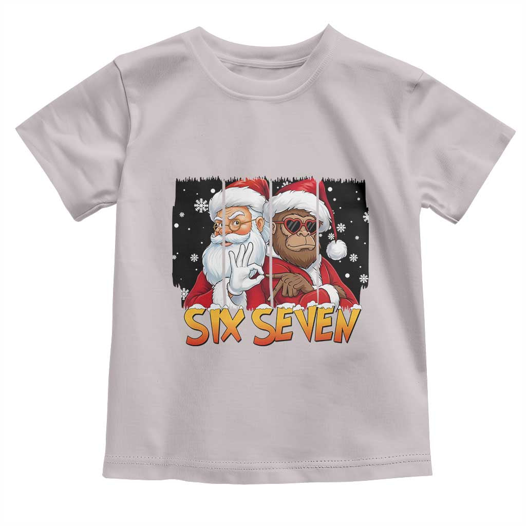 Six Seven Meme Santa Bigfoot Toddler T Shirt 67 Viral Gen Alpha Slang Christmas Gift - Wonder Print Shop