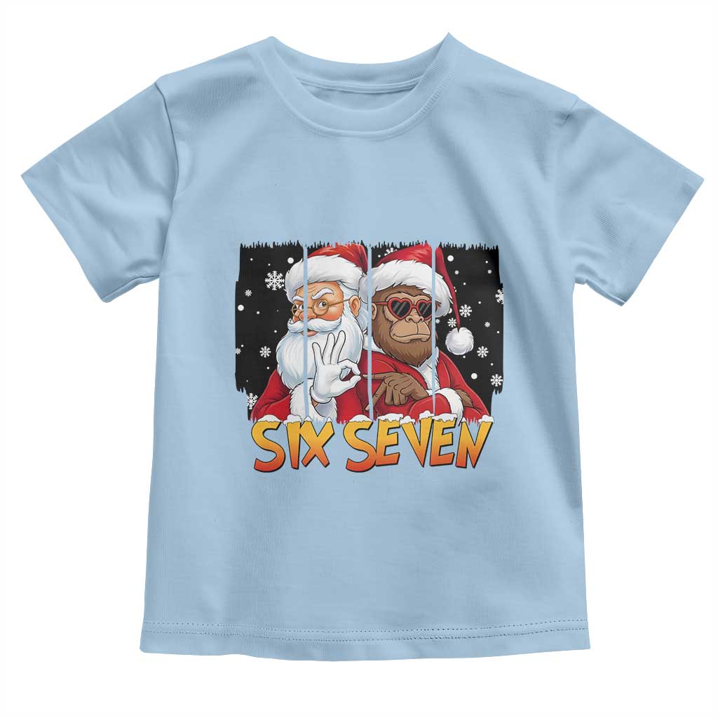 Six Seven Meme Santa Bigfoot Toddler T Shirt 67 Viral Gen Alpha Slang Christmas Gift - Wonder Print Shop