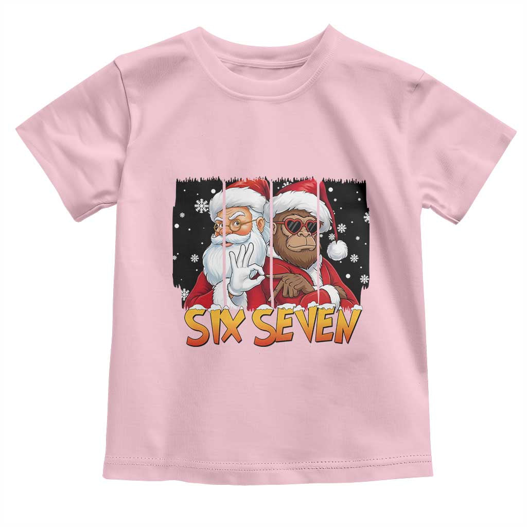 Six Seven Meme Santa Bigfoot Toddler T Shirt 67 Viral Gen Alpha Slang Christmas Gift - Wonder Print Shop