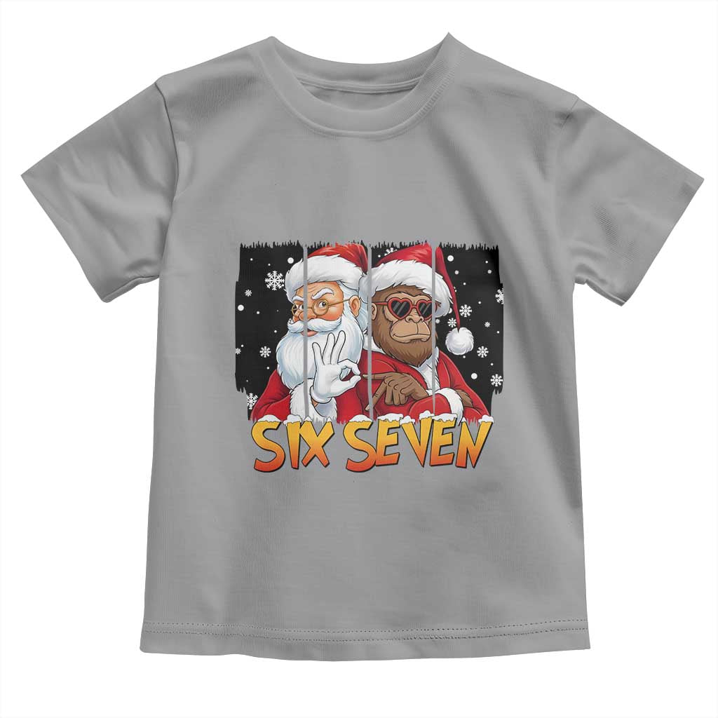 Six Seven Meme Santa Bigfoot Toddler T Shirt 67 Viral Gen Alpha Slang Christmas Gift - Wonder Print Shop