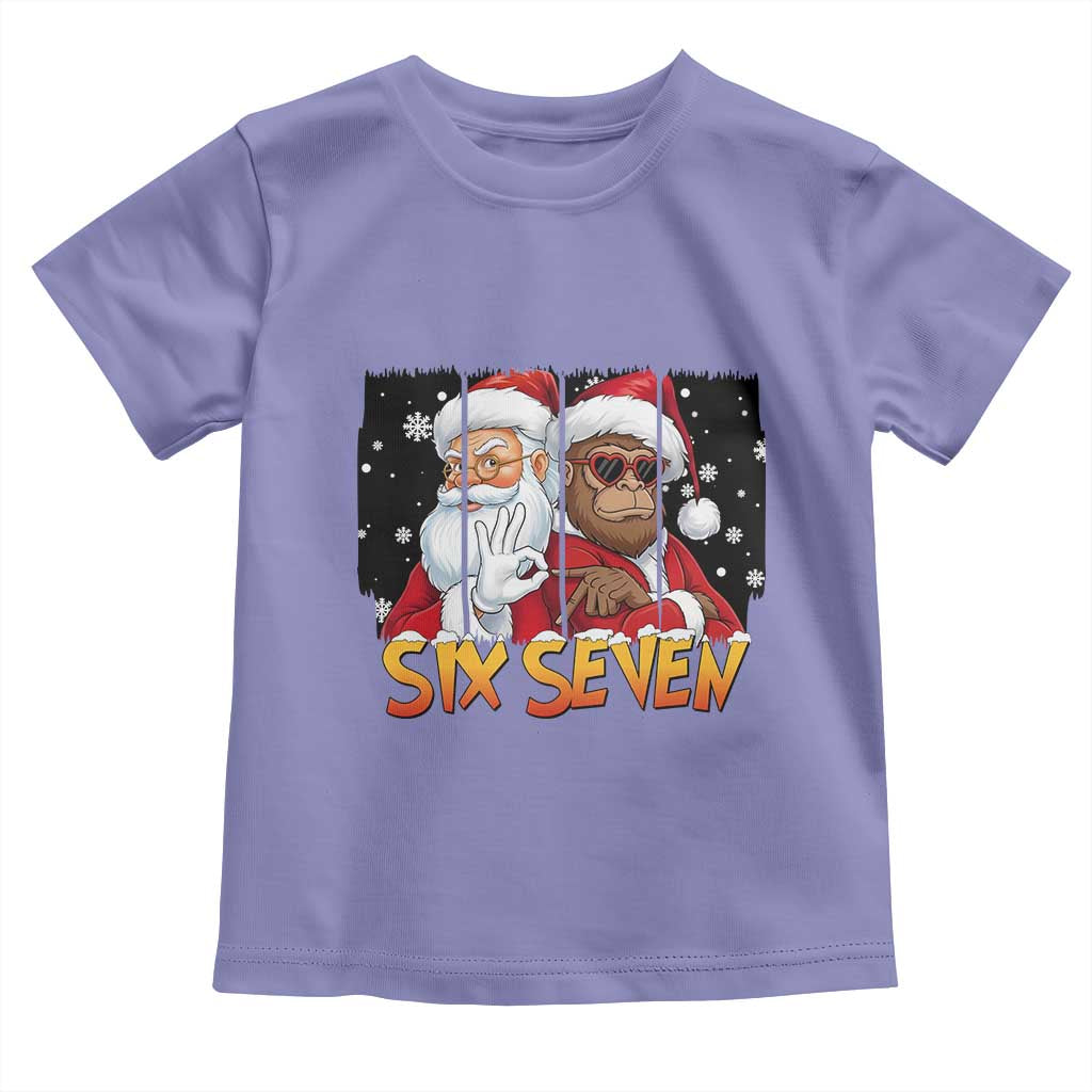 Six Seven Meme Santa Bigfoot Toddler T Shirt 67 Viral Gen Alpha Slang Christmas Gift - Wonder Print Shop