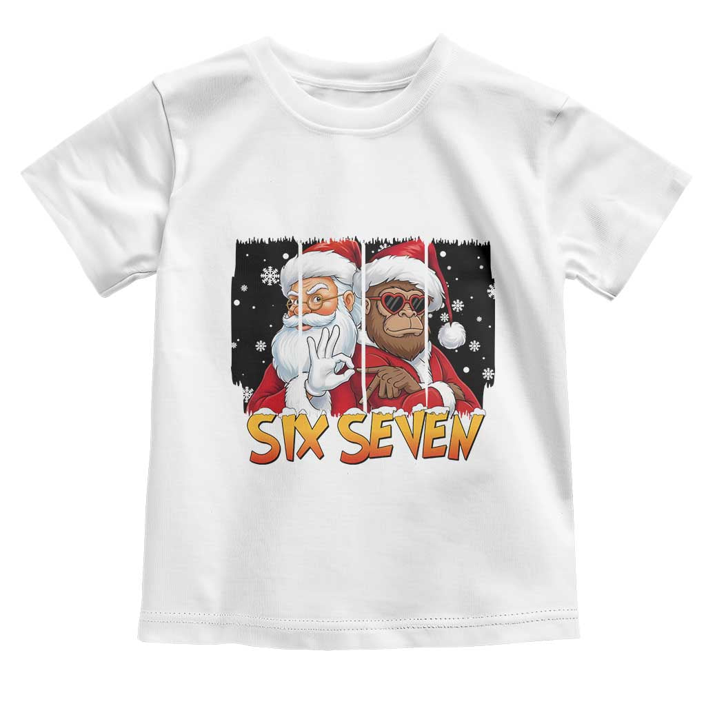 Six Seven Meme Santa Bigfoot Toddler T Shirt 67 Viral Gen Alpha Slang Christmas Gift - Wonder Print Shop