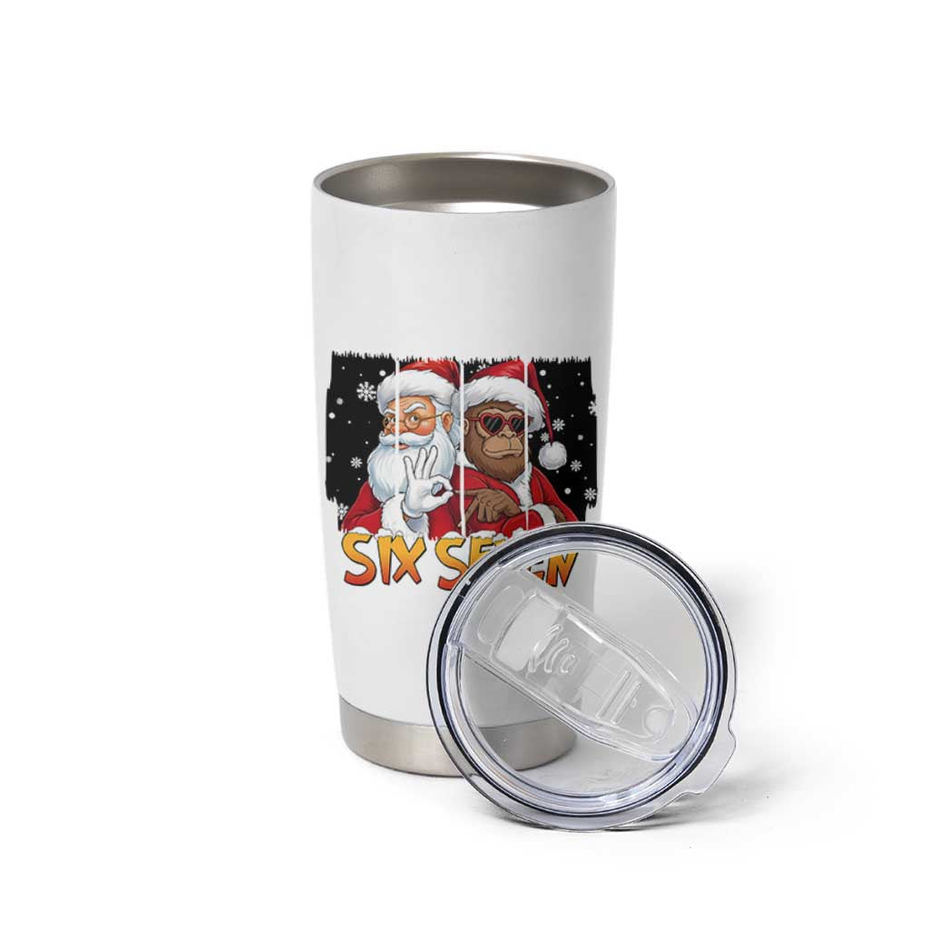 Six Seven Meme Santa Bigfoot Tumbler Cup 67 Viral Gen Alpha Slang Christmas Gift - Wonder Print Shop