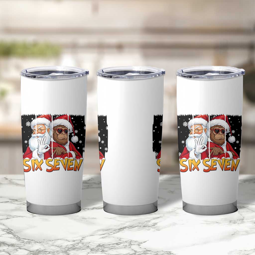 Six Seven Meme Santa Bigfoot Tumbler Cup 67 Viral Gen Alpha Slang Christmas Gift - Wonder Print Shop