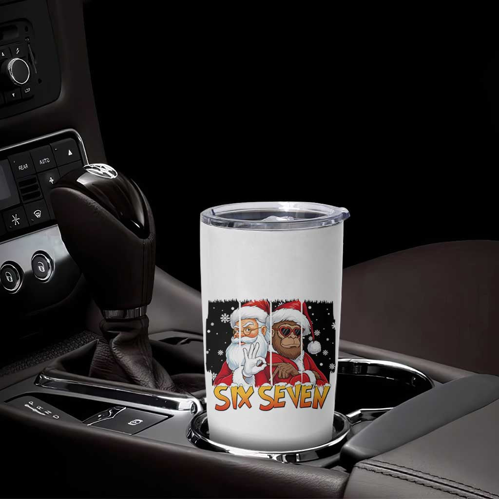 Six Seven Meme Santa Bigfoot Tumbler Cup 67 Viral Gen Alpha Slang Christmas Gift - Wonder Print Shop