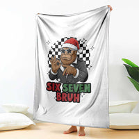 Biker Santa Six Seven Bruh Throw Blanket Christmas Gift For Gen Z - Wonder Print Shop