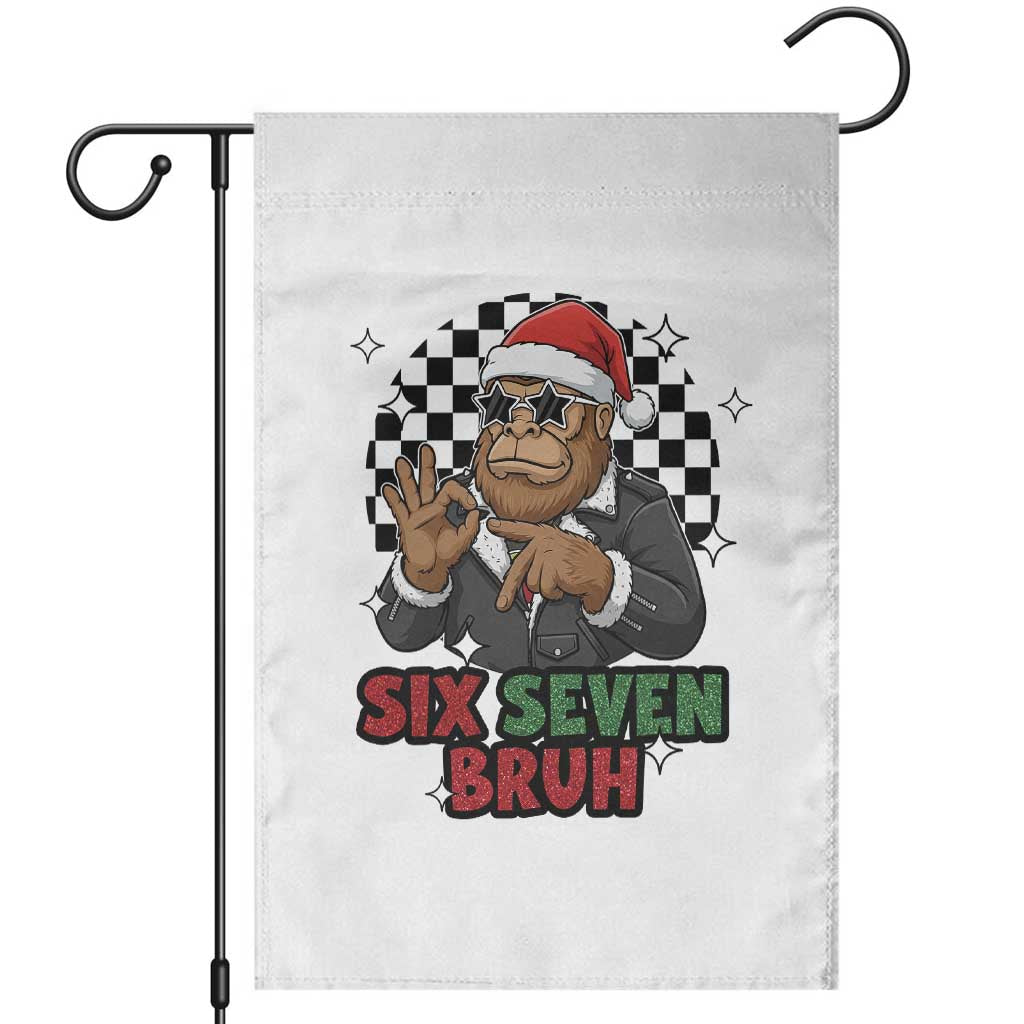 Biker Santa Six Seven Bruh Garden Flag Christmas Gift For Gen Z - Wonder Print Shop