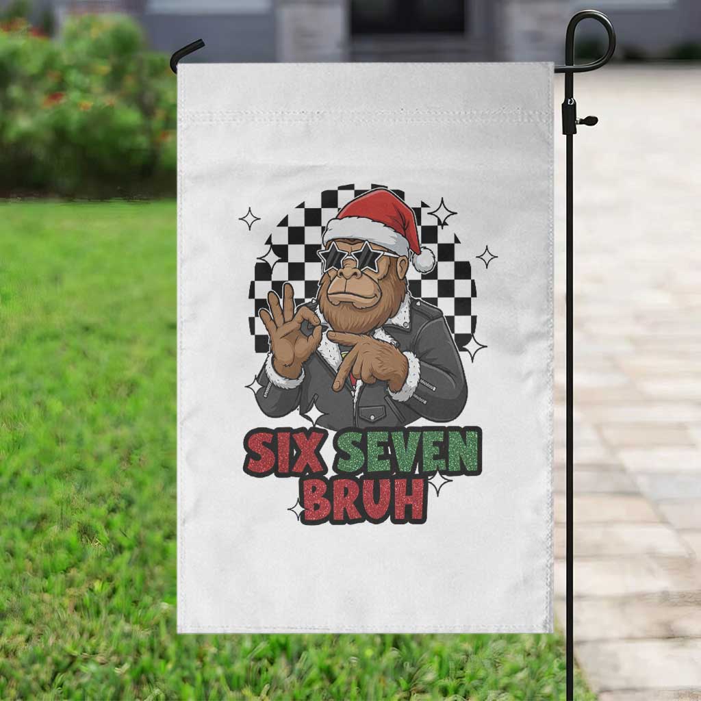 Biker Santa Six Seven Bruh Garden Flag Christmas Gift For Gen Z - Wonder Print Shop