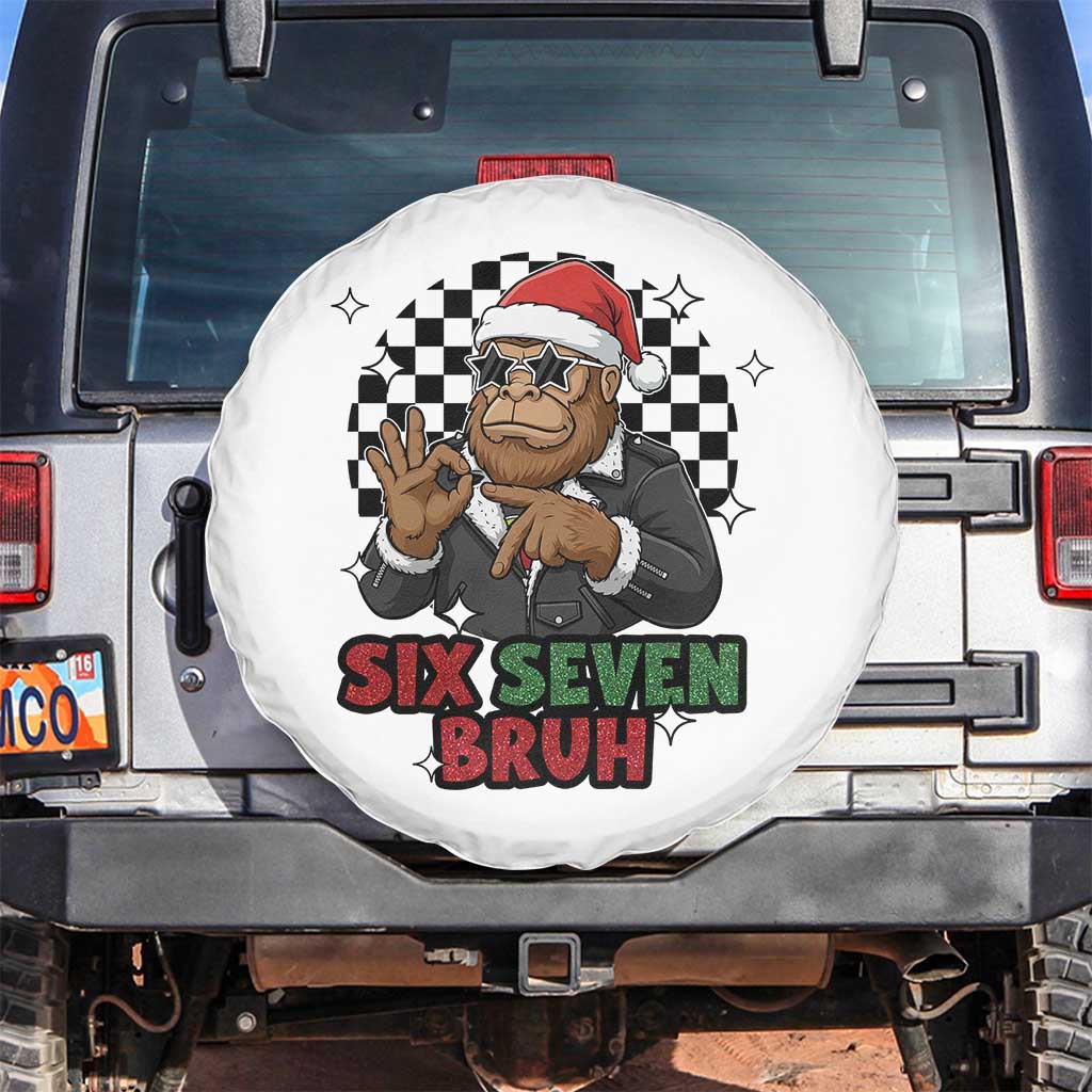 Biker Santa Six Seven Bruh Spare Tire Cover Christmas Gift For Gen Z - Wonder Print Shop