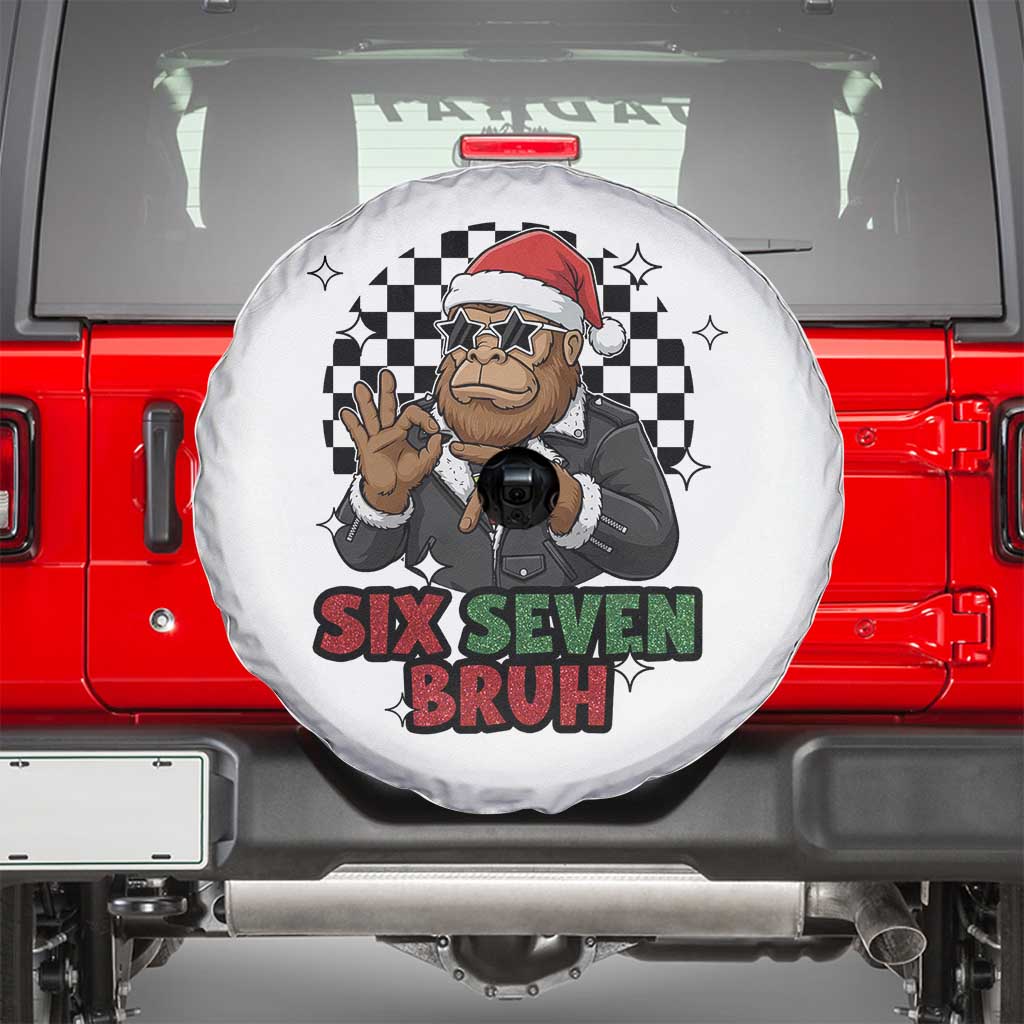 Biker Santa Six Seven Bruh Spare Tire Cover Christmas Gift For Gen Z - Wonder Print Shop