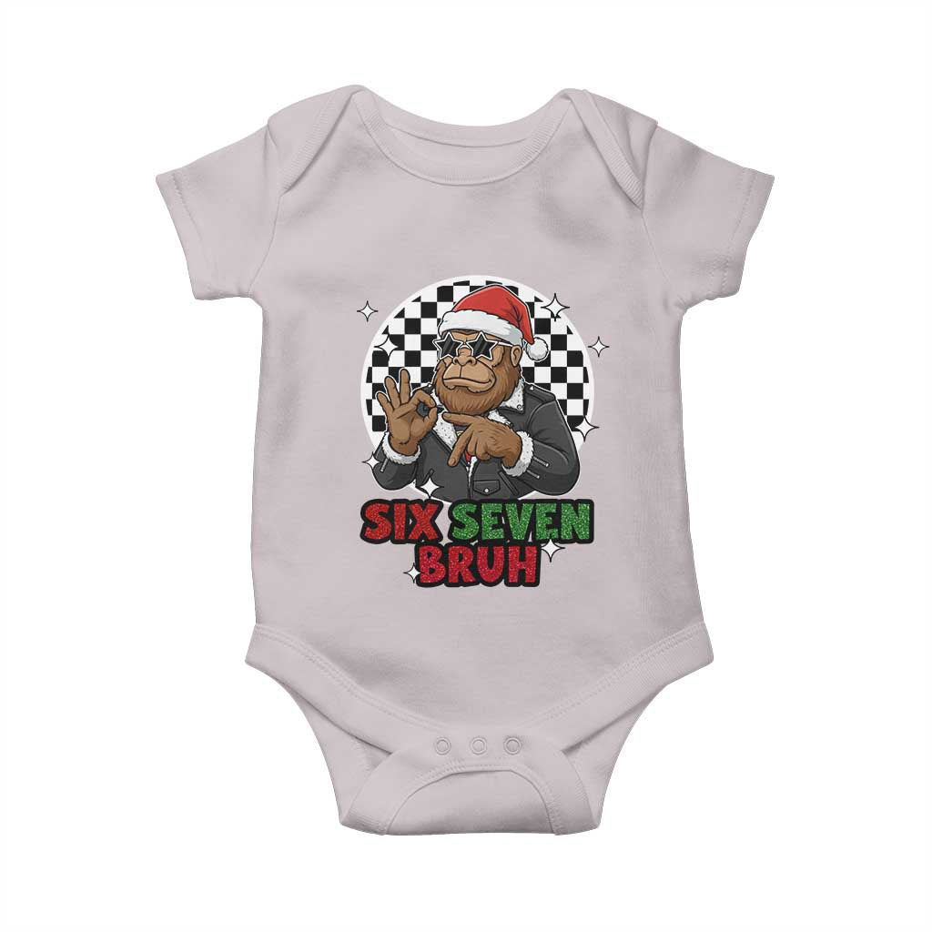 Biker Santa Six Seven Bruh Baby Onesie Christmas Gift For Gen Z - Wonder Print Shop