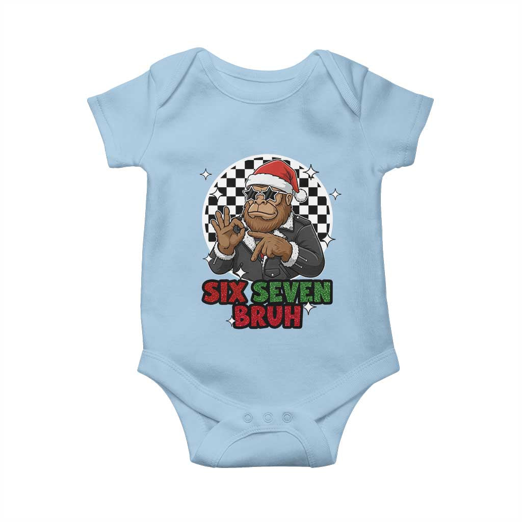 Biker Santa Six Seven Bruh Baby Onesie Christmas Gift For Gen Z - Wonder Print Shop