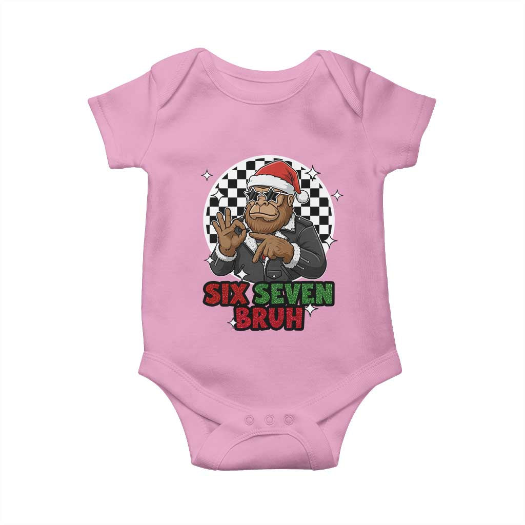 Biker Santa Six Seven Bruh Baby Onesie Christmas Gift For Gen Z - Wonder Print Shop
