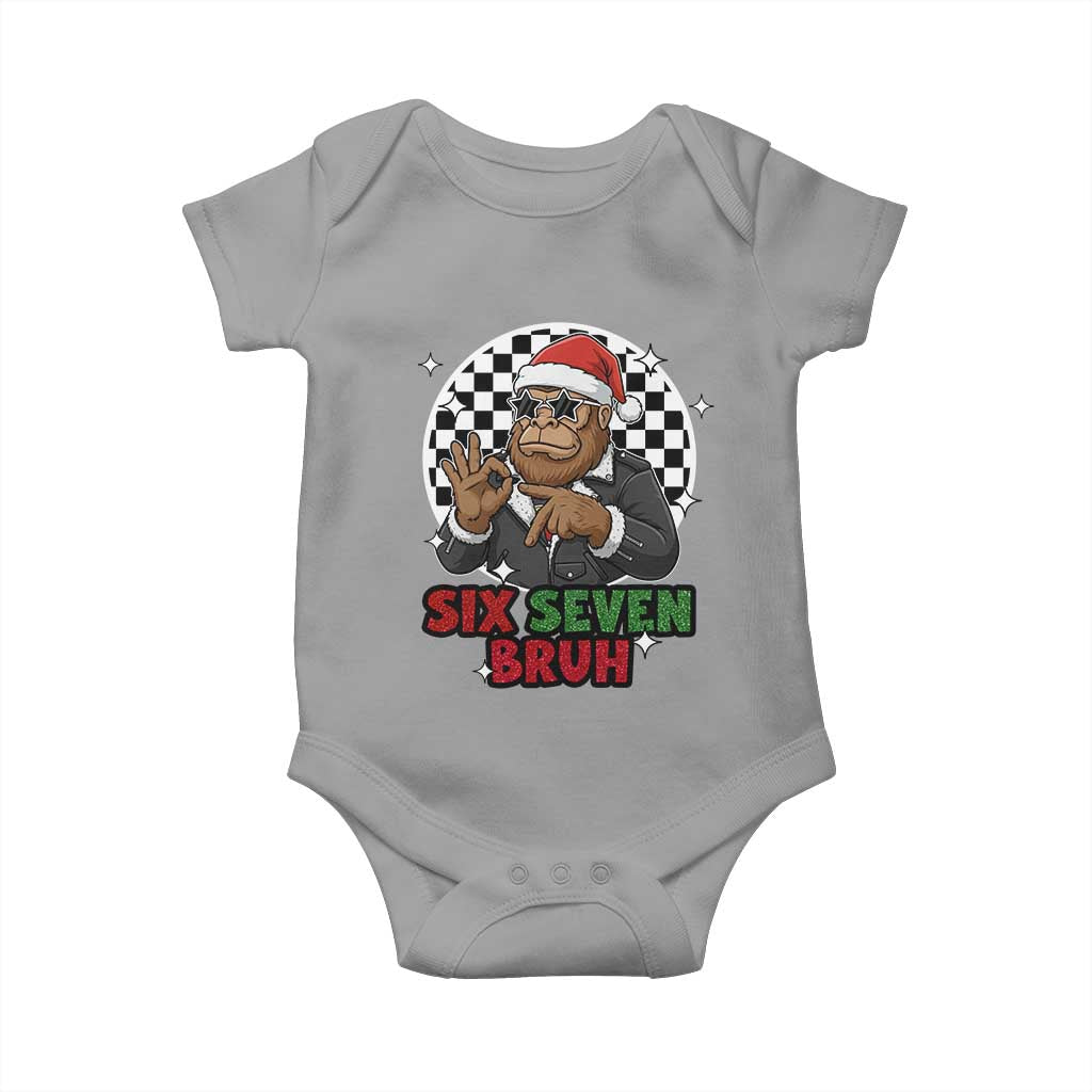 Biker Santa Six Seven Bruh Baby Onesie Christmas Gift For Gen Z - Wonder Print Shop