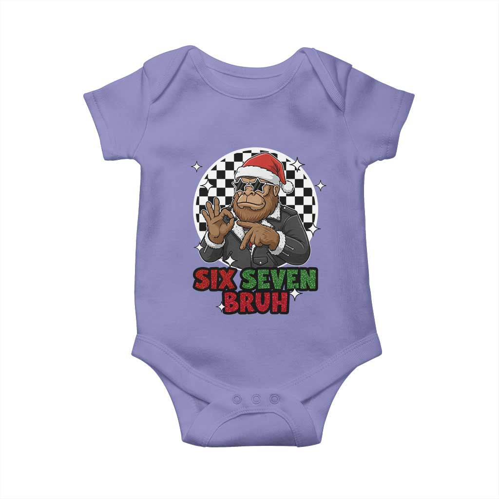 Biker Santa Six Seven Bruh Baby Onesie Christmas Gift For Gen Z - Wonder Print Shop