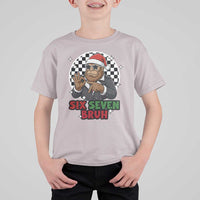 Biker Santa Six Seven Bruh T Shirt For Kid Christmas Gift For Gen Z - Wonder Print Shop