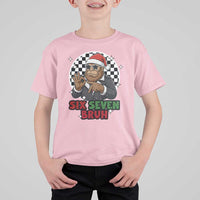 Biker Santa Six Seven Bruh T Shirt For Kid Christmas Gift For Gen Z - Wonder Print Shop