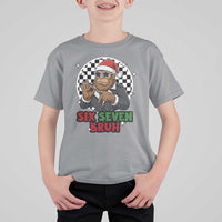 Biker Santa Six Seven Bruh T Shirt For Kid Christmas Gift For Gen Z - Wonder Print Shop