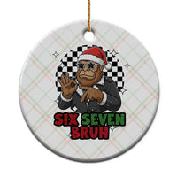 Biker Santa Six Seven Bruh Ceramic Ornament Christmas Gift For Gen Z - Wonder Print Shop