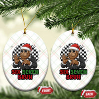 Biker Santa Six Seven Bruh Ceramic Ornament Christmas Gift For Gen Z - Wonder Print Shop