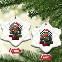 Biker Santa Six Seven Bruh Ceramic Ornament Christmas Gift For Gen Z - Wonder Print Shop
