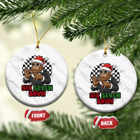 Biker Santa Six Seven Bruh Ceramic Ornament Christmas Gift For Gen Z - Wonder Print Shop